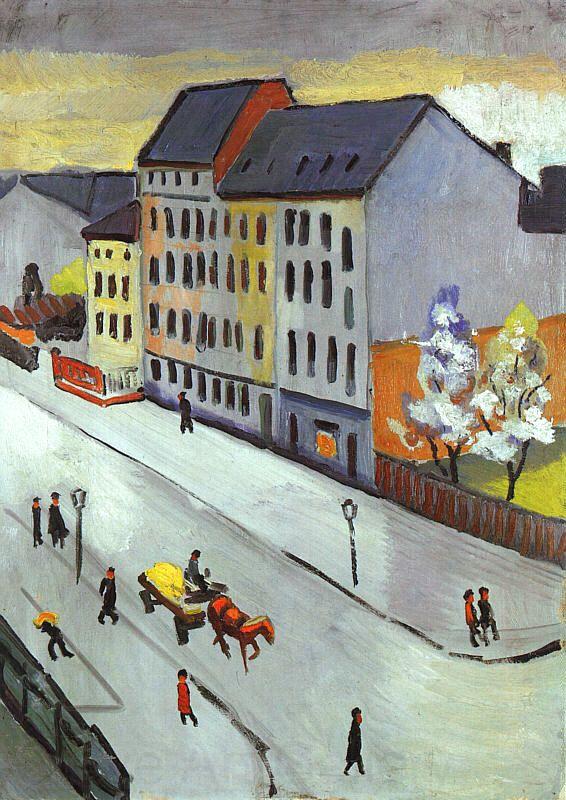 August Macke Our Street in Gray Norge oil painting art